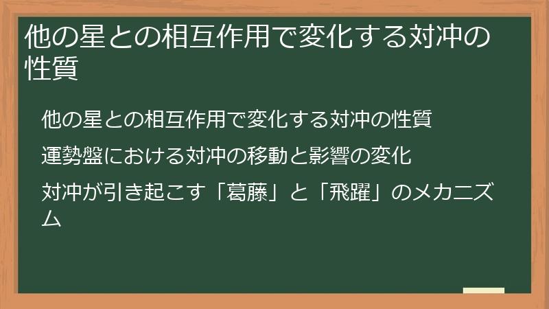 他の星との相互作用で変化する対冲の性質