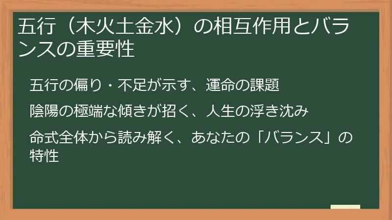 五行（木火土金水）の相互作用とバランスの重要性