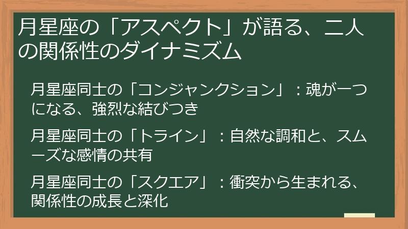 月星座の「アスペクト」が語る、二人の関係性のダイナミズム