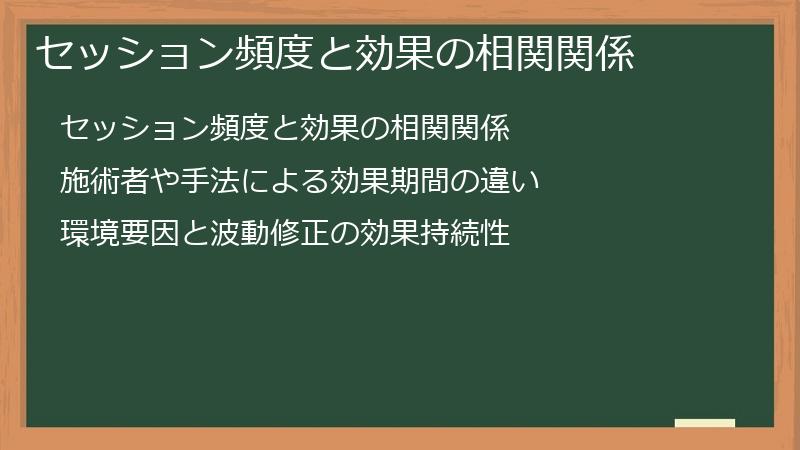 セッション頻度と効果の相関関係