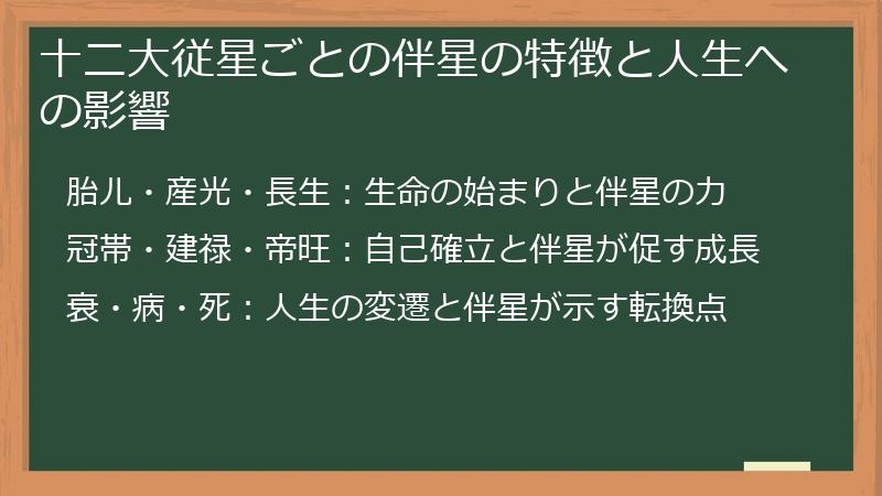 十二大従星ごとの伴星の特徴と人生への影響