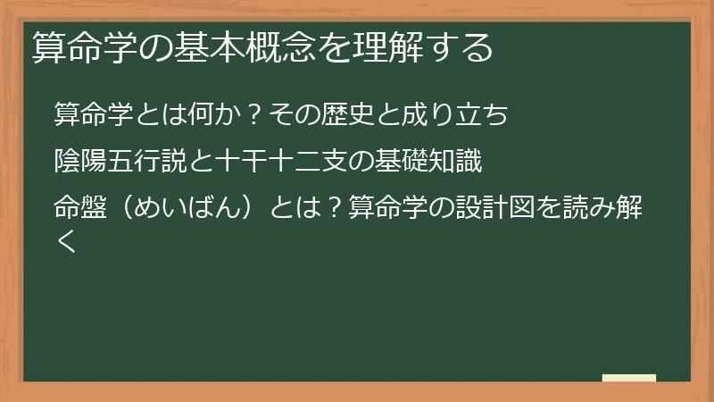 算命学の基本概念を理解する
