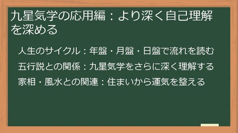 九星気学の応用編：より深く自己理解を深める