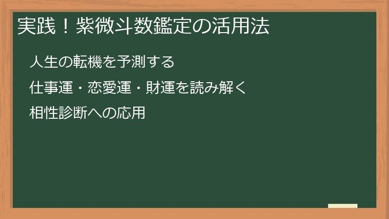 実践！紫微斗数鑑定の活用法