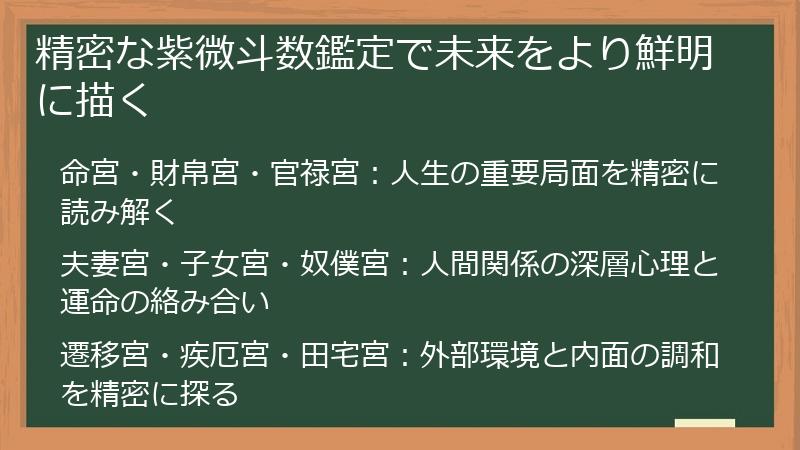 精密な紫微斗数鑑定で未来をより鮮明に描く