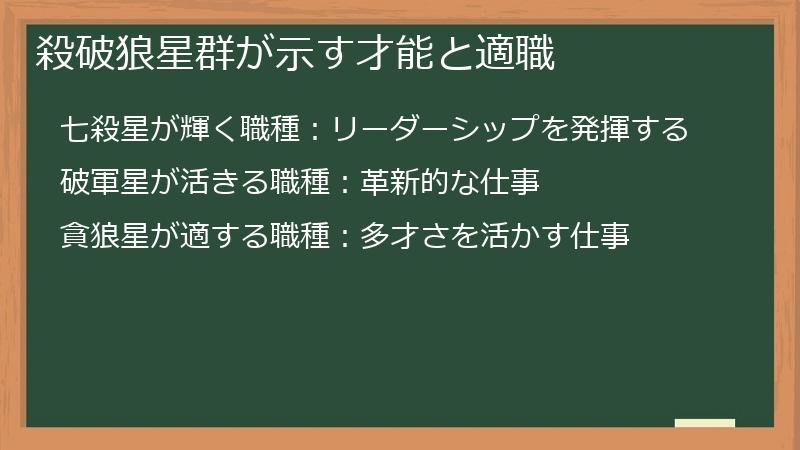 殺破狼星群が示す才能と適職
