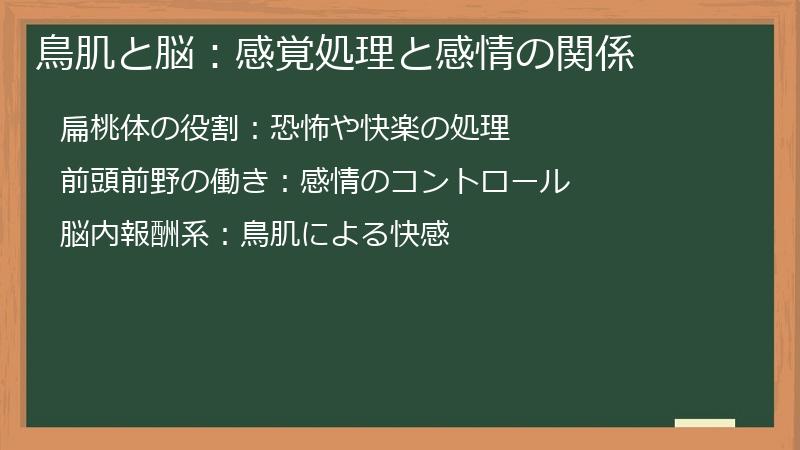 鳥肌と脳：感覚処理と感情の関係
