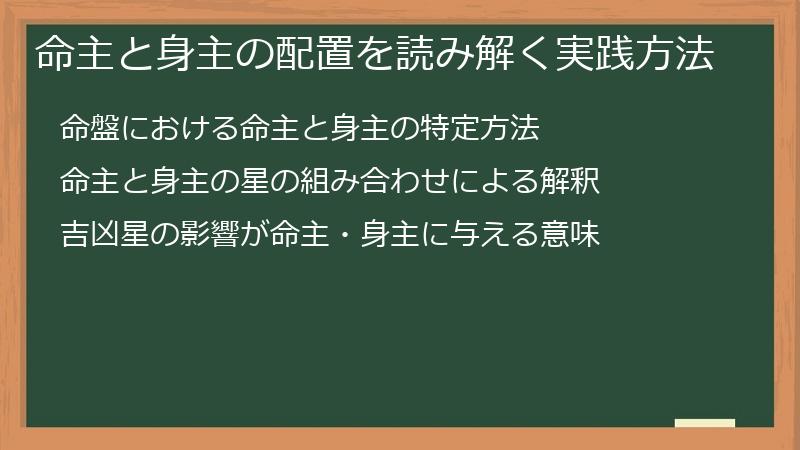 命主と身主の配置を読み解く実践方法
