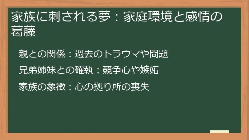 家族に刺される夢：家庭環境と感情の葛藤