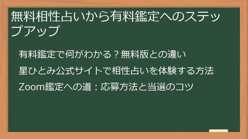 無料相性占いから有料鑑定へのステップアップ