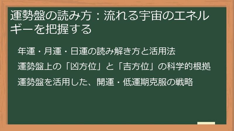 運勢盤の読み方：流れる宇宙のエネルギーを把握する