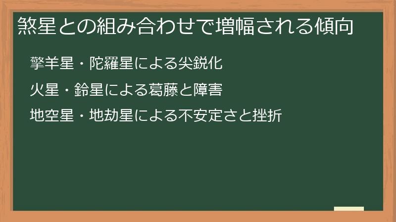 煞星との組み合わせで増幅される傾向