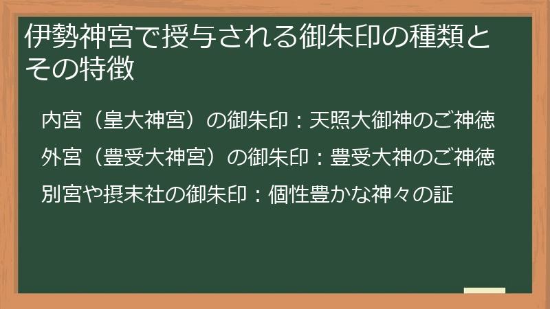 伊勢神宮で授与される御朱印の種類とその特徴