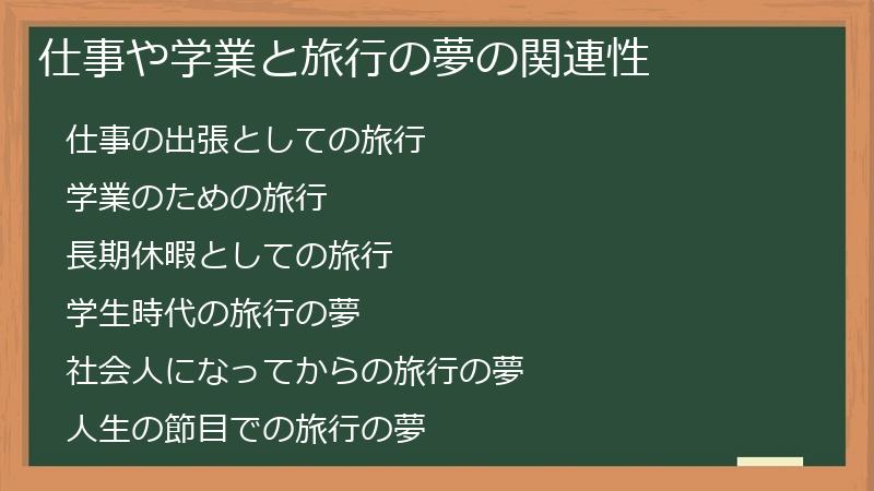 仕事や学業と旅行の夢の関連性