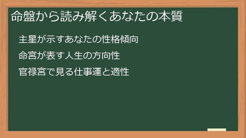 命盤から読み解くあなたの本質