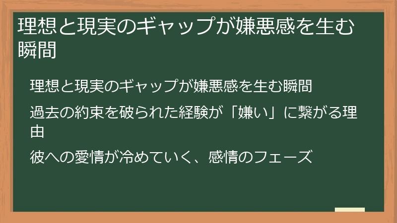 理想と現実のギャップが嫌悪感を生む瞬間