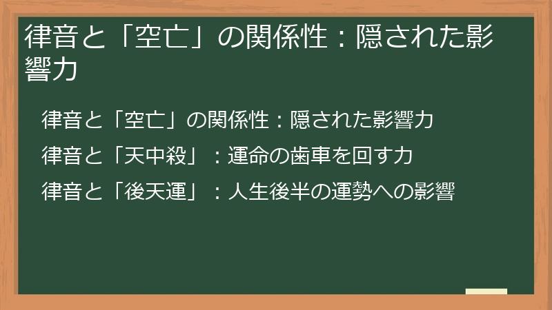 律音と「空亡」の関係性：隠された影響力