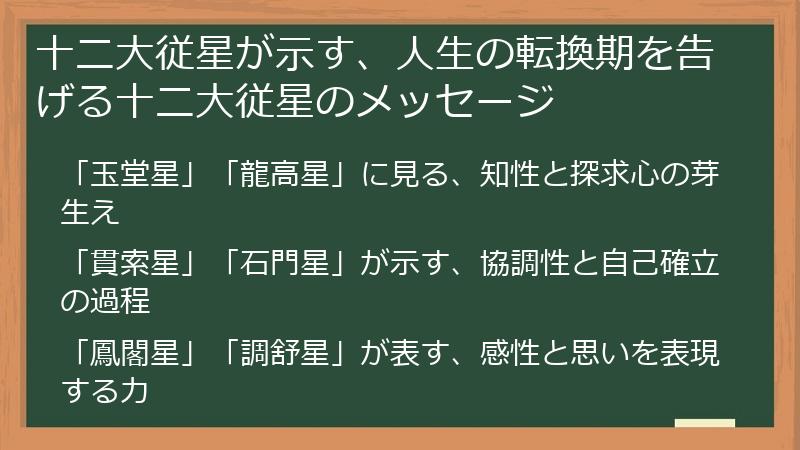 十二大従星が示す、人生の転換期を告げる十二大従星のメッセージ