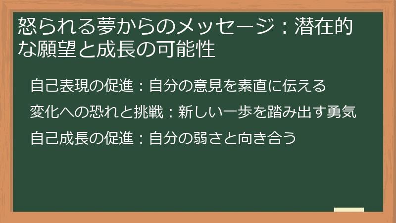 怒られる夢からのメッセージ：潜在的な願望と成長の可能性