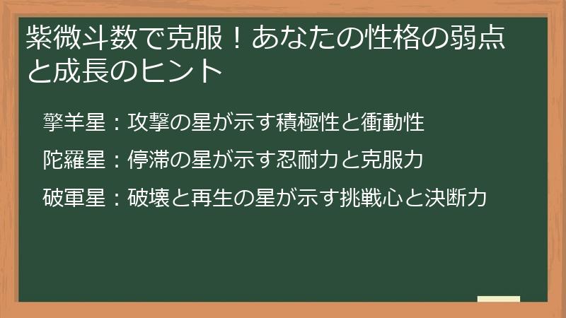紫微斗数で克服!あなたの性格の弱点と成長のヒント