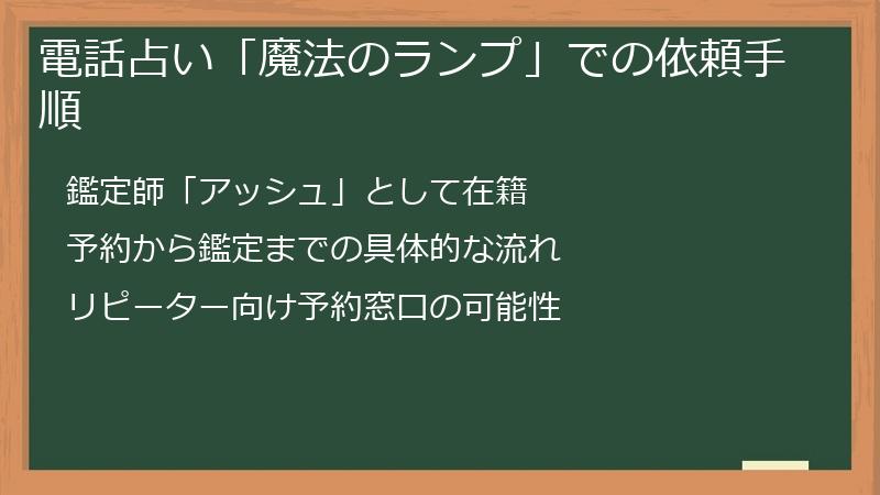 電話占い「魔法のランプ」での依頼手順