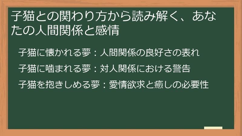 子猫との関わり方から読み解く、あなたの人間関係と感情