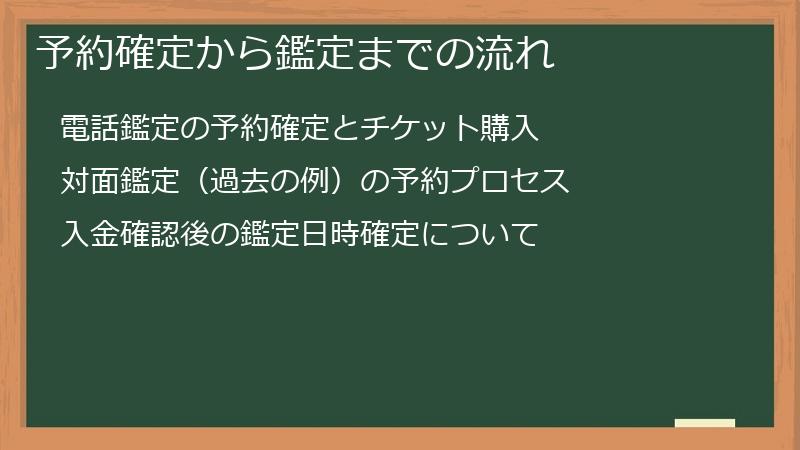 予約確定から鑑定までの流れ