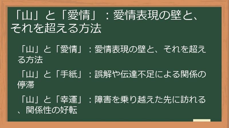 「山」と「愛情」：愛情表現の壁と、それを超える方法