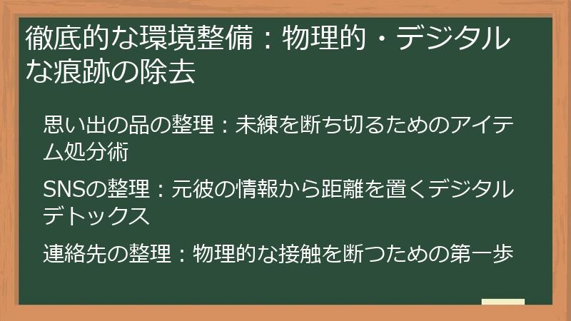 徹底的な環境整備：物理的・デジタルな痕跡の除去
