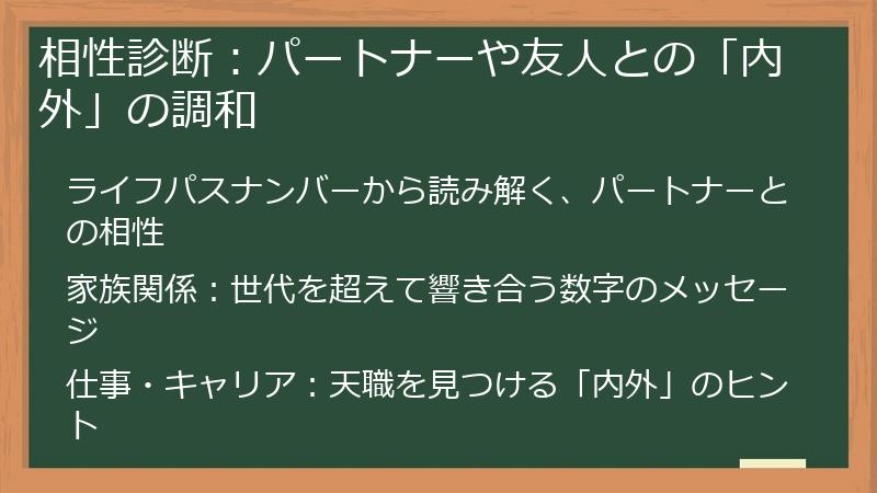 相性診断：パートナーや友人との「内外」の調和