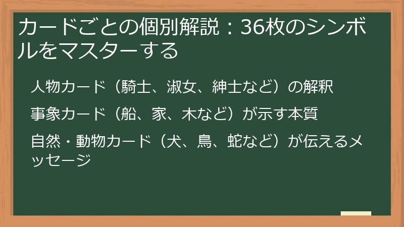 カードごとの個別解説：36枚のシンボルをマスターする