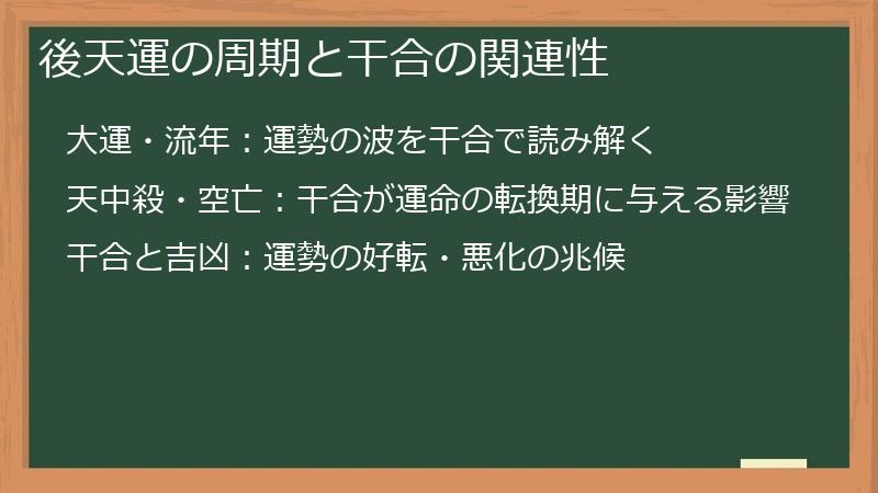 後天運の周期と干合の関連性