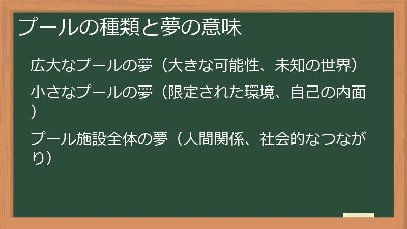 プールの種類と夢の意味