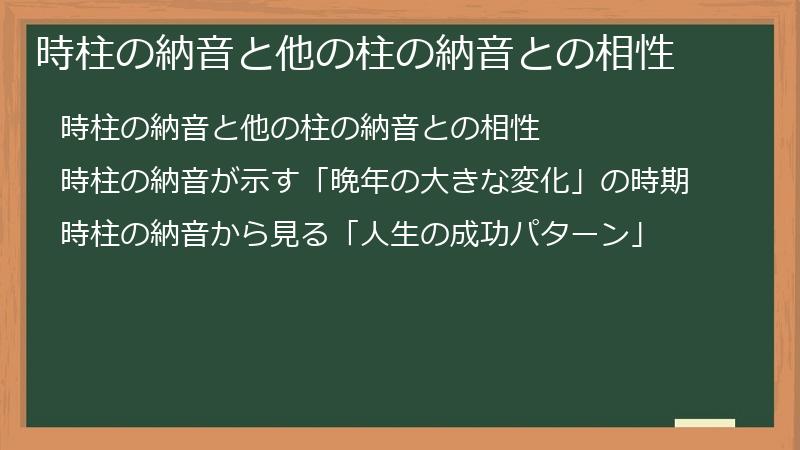 時柱の納音と他の柱の納音との相性