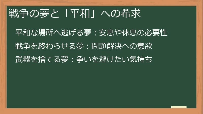 戦争の夢と「平和」への希求