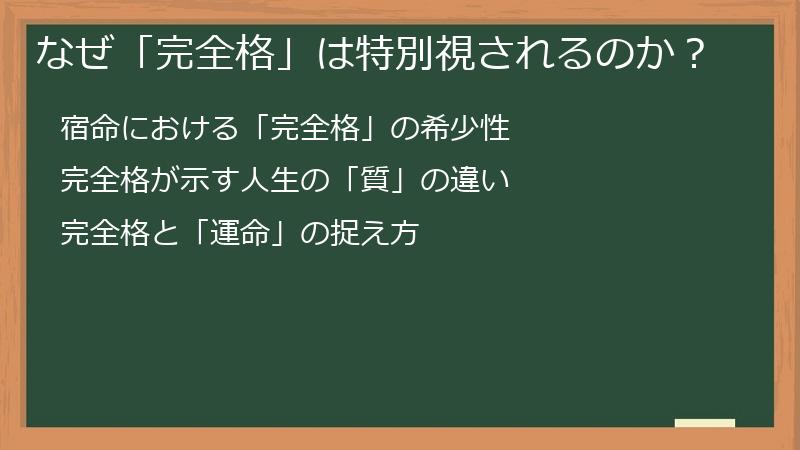 なぜ「完全格」は特別視されるのか？