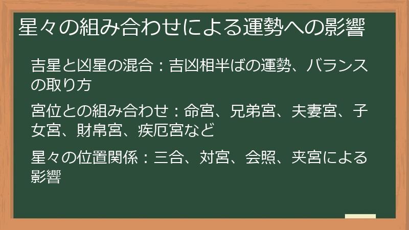 星々の組み合わせによる運勢への影響