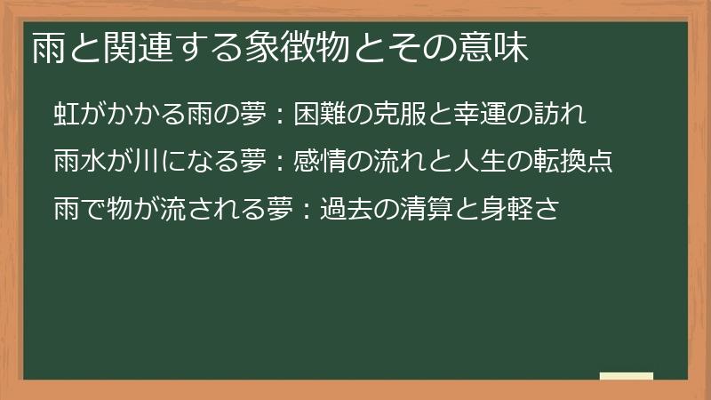 雨と関連する象徴物とその意味