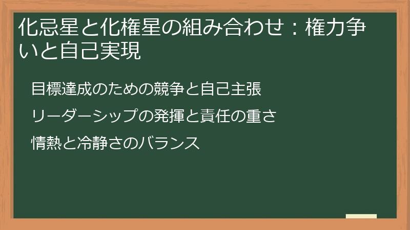 化忌星と化権星の組み合わせ：権力争いと自己実現