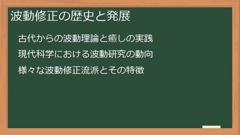 波動修正の歴史と発展