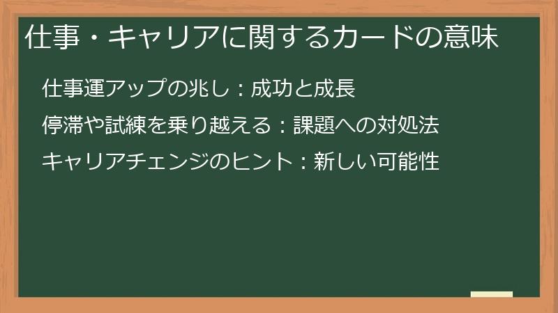 仕事・キャリアに関するカードの意味