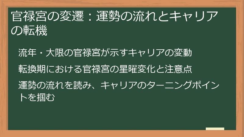 官禄宮の変遷:運勢の流れとキャリアの転機