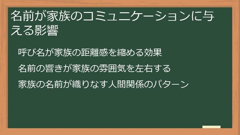 名前が家族のコミュニケーションに与える影響