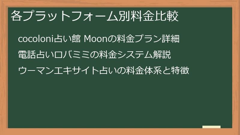 各プラットフォーム別料金比較