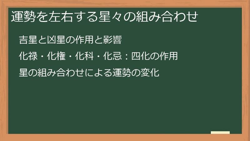 運勢を左右する星々の組み合わせ