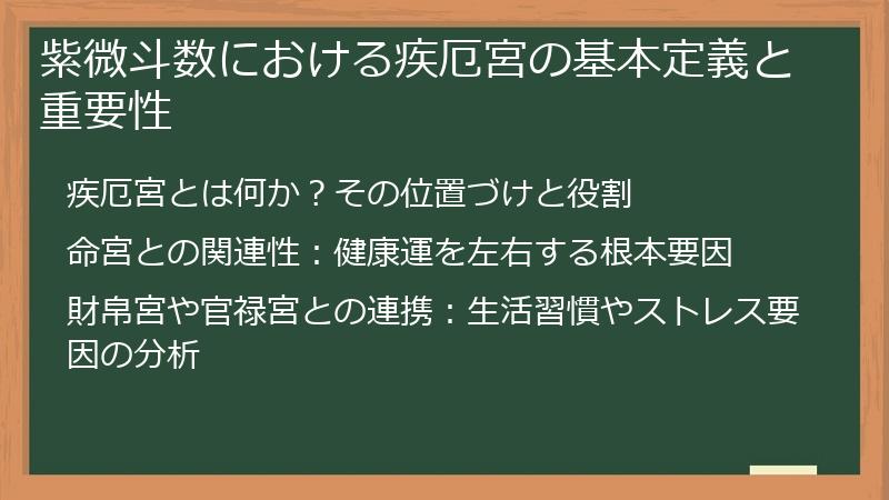 紫微斗数における疾厄宮の基本定義と重要性
