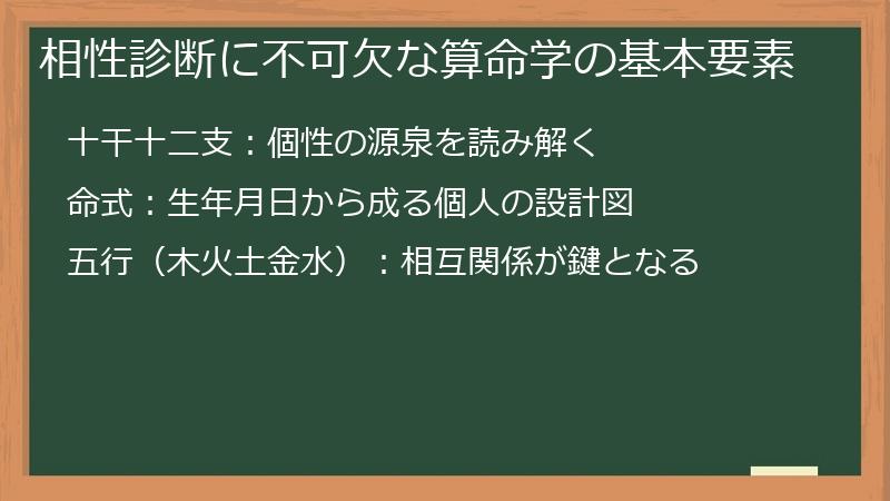 相性診断に不可欠な算命学の基本要素