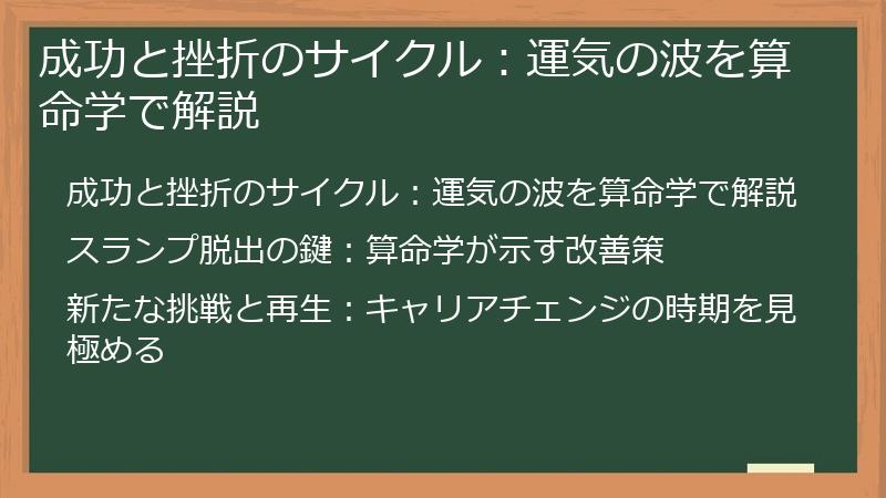 成功と挫折のサイクル：運気の波を算命学で解説