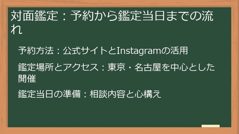 対面鑑定：予約から鑑定当日までの流れ