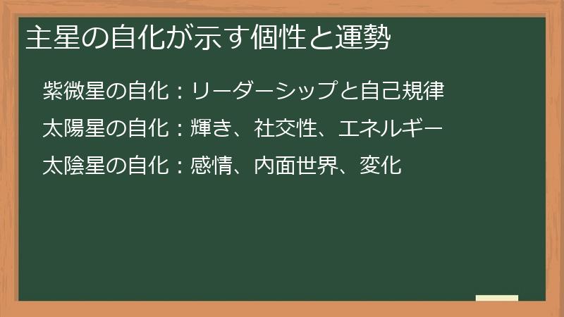 主星の自化が示す個性と運勢